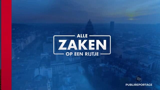 City skyline with overlay text 'alle zaken op een rijtje' in dutch.